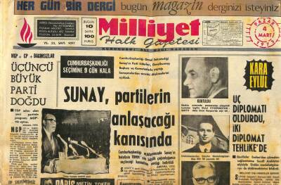 Milliyet Halk Gazetesi 4 Mart 1973 - Sunay , Partilerin Anlaşacağı Kanısında GZ93425 - 1