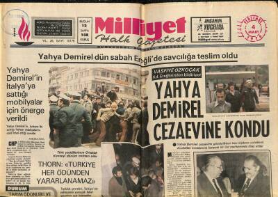 Milliyet Halk Gazetesi 4 Mart 1976 - Yahya Demirelin İtalyaya Sattığı Mobilyalar İçin Önerge Verildi - Yahya Demirel Cezaevine Kondu GZ118826 - 1