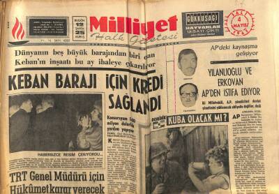Milliyet Halk Gazetesi 4 Mayıs 1965 - Keban Barajı İçin Kredi Sağlandı GZ81026 - 1