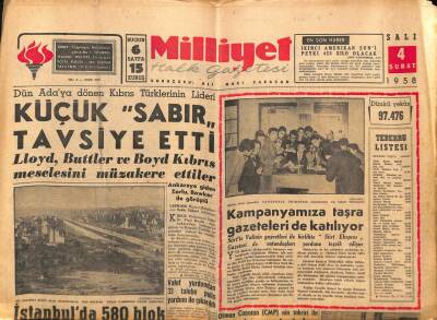 Milliyet Halk Gazetesi 4 Şubat 1958 - İstanbulda 580 Blok Apartman Yapılacak GZ88787 - 1