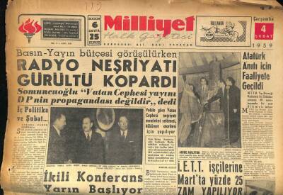 Milliyet Halk Gazetesi 4 Şubat 1959 - Radyo Neşriyatı Gürültü Kopardı GZ86140 - 1