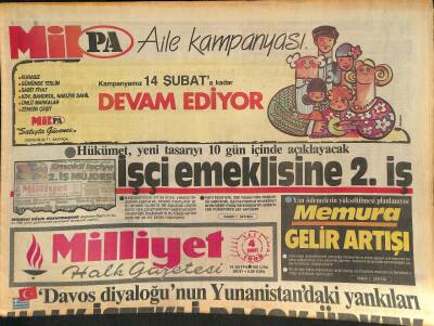 Milliyet Halk Gazetesi 4 Şubat 1986 - Davos Diyaloğunun Yunanistandaki Yankıları GZ126266 - 1