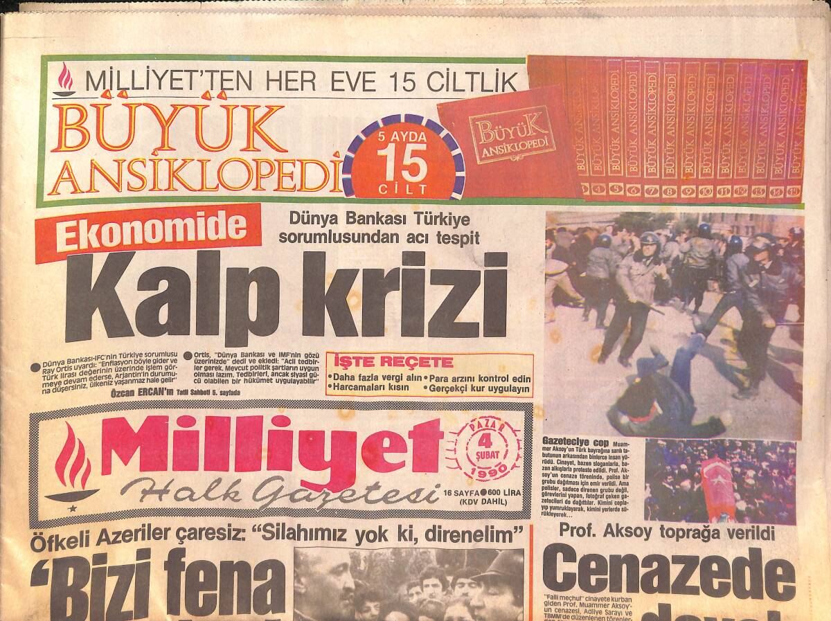 Milliyet Halk Gazetesi 4 Şubat 1990 - Konsolos Sınır Dışı - Piontek , Danimarka'yı Bıraktı GZ133135 - 1