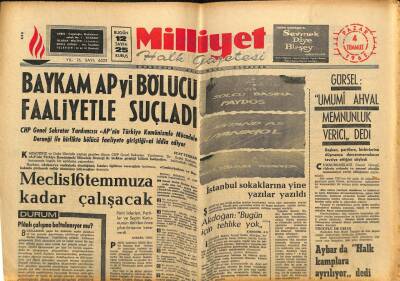 Milliyet Halk Gazetesi 4 Temmuz 1965 - İstanbul Sokaklarına Yine Yazılar Yazıldı GZ79126 - 1