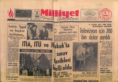Milliyet Halk Gazetesi 4 Temmuz 1968 - İTİA , İTÜ Ve Hukukta Sınav Tarihleri Belli Oldu GZ118284 - 1