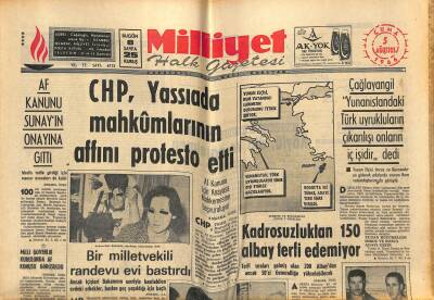Milliyet Halk Gazetesi 5 Ağustos 1966 - Liz Taylor Aradan Çekilince - Af Kanunu Sunayın Onayına Gitti GZ121503 - 1