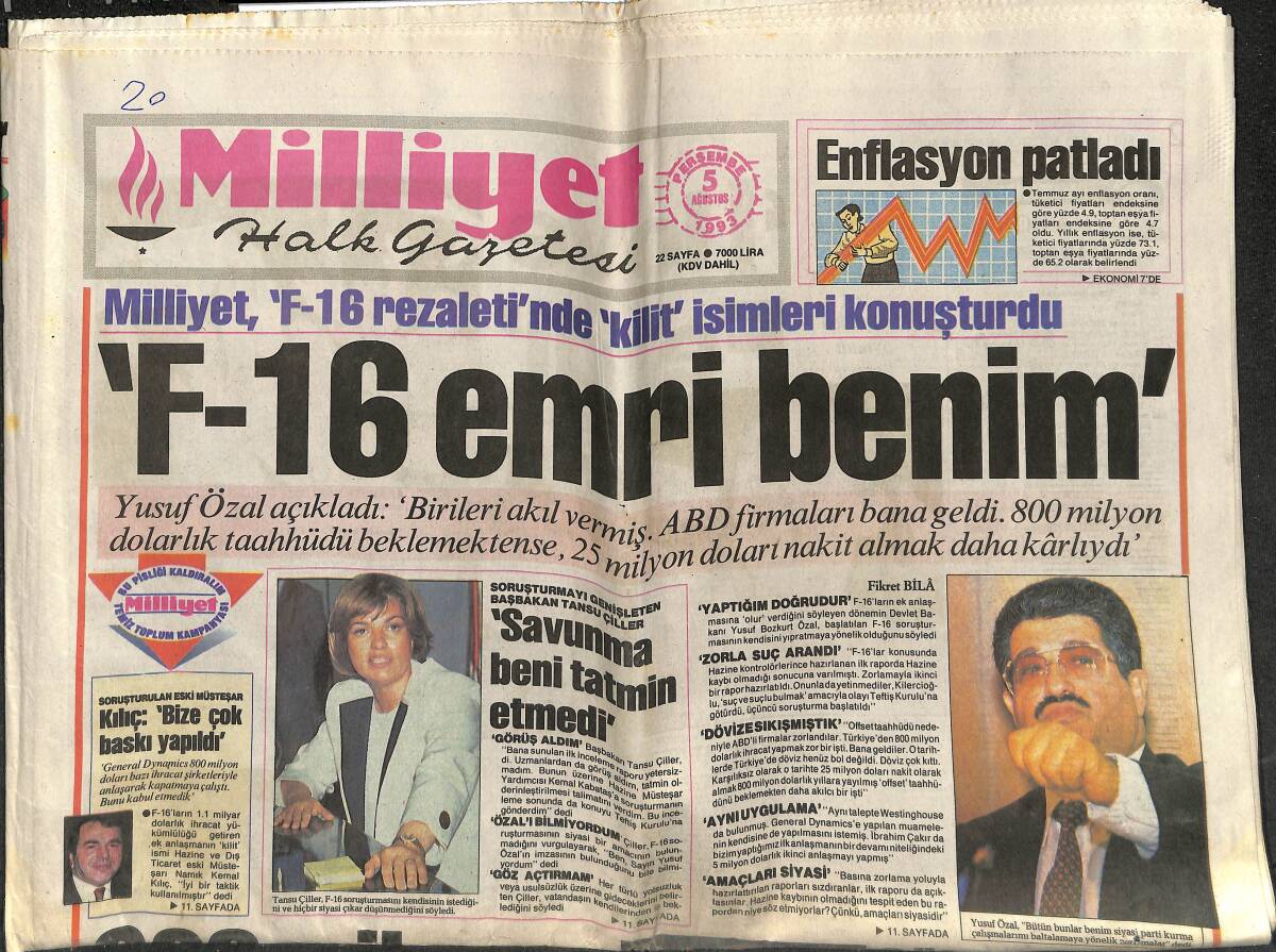 Milliyet Halk Gazetesi 5 Ağustos 1993 - Galatasaray'da Kubilay Pazarlığı - 821 Bin Dolar Bozduruldu GZ153008 - 1
