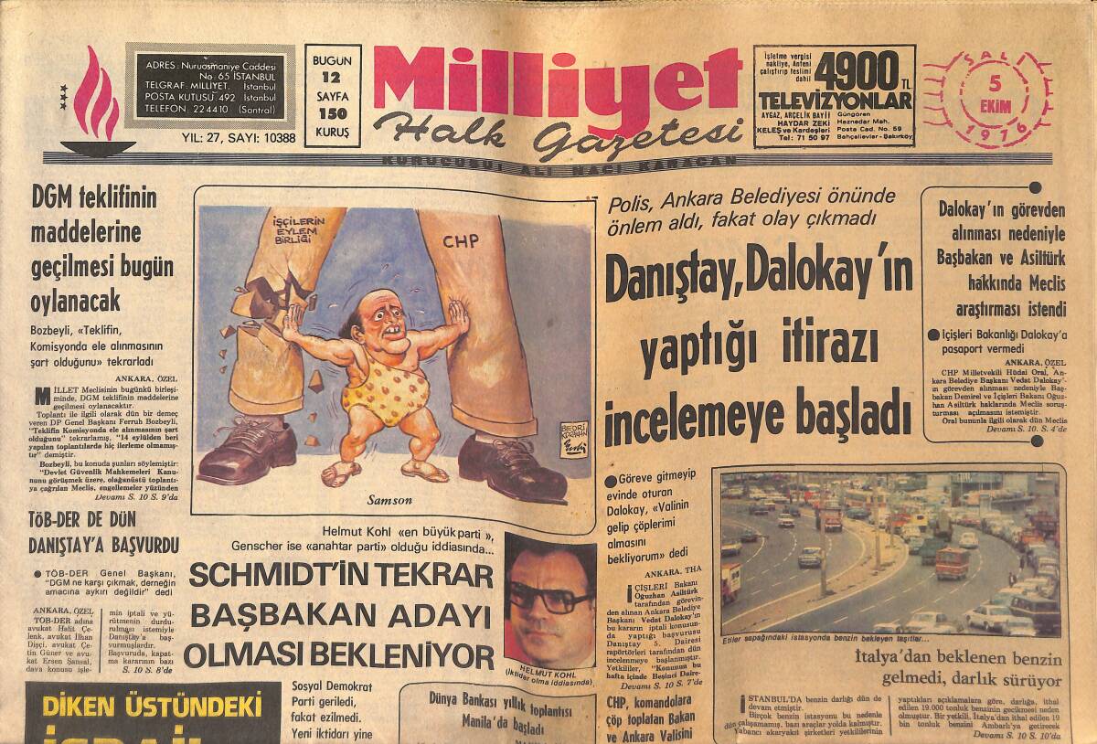 Milliyet Halk Gazetesi 5 Ekim 1976 - Başol : '' Enflasyon Hızı Kontrol Altına Alınmıştır '' GZ132925 - 1