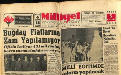 Milliyet Halk Gazetesi 5 Haziran 1960 - Buğday Fiyatlarına Zam Yapılamıyor GZ79251 - 1