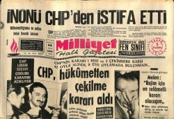 Milliyet Halk Gazetesi 5 Kasım 1972 - İnönü CHPden İstifa Etti GZ70499 - 1
