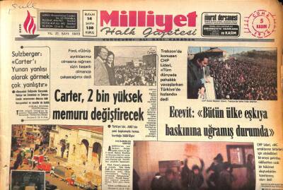 Milliyet Halk Gazetesi 5 Kasım 1976 - Ecevit Bütün Ülke Eşkıya Baskınına Uğramış Durumda GZ85572 - 1