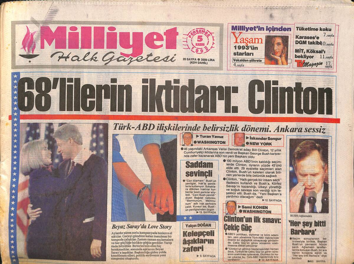 Milliyet Halk Gazetesi 5 Kasım 1992 - Galatasaray Gururumuz - Koç'tan Fazla Nüfus Uyarısı GZ132560 - 1