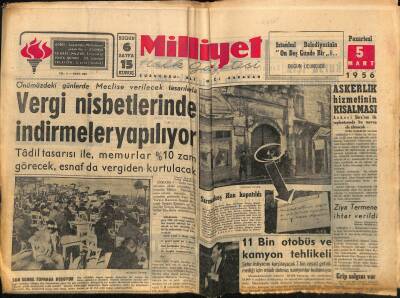 Milliyet Halk Gazetesi 5 Mart 1956 - Bir Amerikan Dergisine Göre Ankara Dünyanın İkinci Pahalı Şehri Sayılıyor GZ117675 - 1