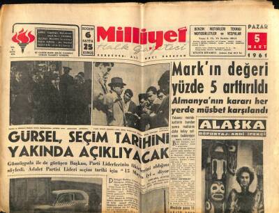 Milliyet Halk Gazetesi 5 Mart 1961 - Elizabeth Taylor Ağır Surette Hasta GZ76216 - 1
