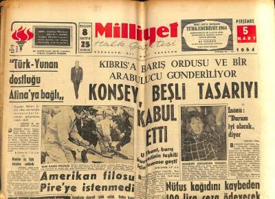 Milliyet Halk Gazetesi 5 Mart 1964 - Yunan Kralı Ölüm Döşeğinde - Nüfus Kağıdını Kaybeden 100 Lira Ceza Ödeyecek GZ117695 - 1