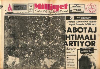 Milliyet Halk Gazetesi 5 Mart 1974 - THY Başpilotu 13 Bin Fitte Pilotaj Hatası Olamaz GZ81831 - 1