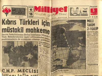 Milliyet Halk Gazetesi 5 Mayıs 1958 - Derby Lastik Fabrikası Yandı GZ76105 - 1