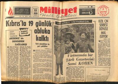 Milliyet Halk Gazetesi 5 Mayıs 1965 - Kıbrısta 19 Günlük Abluka Kalktı GZ80983 - 1