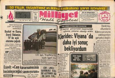 Milliyet Halk Gazetesi 5 Mayıs 1975 - Klerides Viyanada Daha İyi Sonuç Bekliyordum GZ117762 - 1