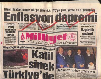Milliyet Halk Gazetesi 5 Mayıs 1990 - Ünlü Meşrubata Boykot Kampanyası , Colaya Karşı Şerbet - Enflasyon Depremi GZ118410 - 1