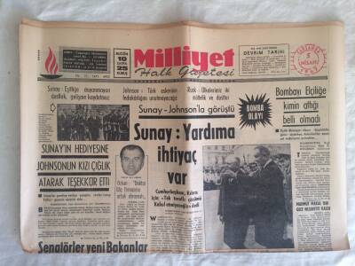 Milliyet Halk Gazetesi 5 Nisan 1967 - Bombayı Elçiliğe Kimin Attığı Belli Olmadı GZ73719 - 1