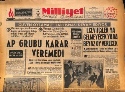 Milliyet Halk Gazetesi 5 Nisan 1971 - Sinop AP Başkanı Ve Ailesi Kazada Öldü GZ90823 - 1
