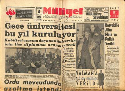 Milliyet Halk Gazetesi 5 Ocak 1960 - Prenses Süreyya Almanyaya Yerleşecek GZ98219 - 1