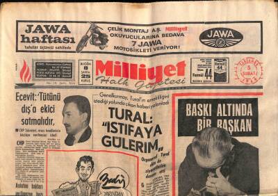 Milliyet Halk Gazetesi 5 Şubat 1969 - Genelkurmay , Turalın Emekliliğini İstediği Yolunda Çıkan Haberi Yalanladı GZ67911 - 1