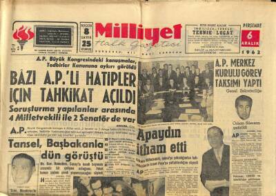 Milliyet Halk Gazetesi 6 Aralık 1962 - Yahya Uras 500 Bin Lira Kefaletle Tahliye Edildi GZ92672 - 1