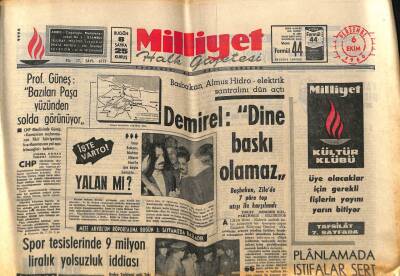 Milliyet Halk Gazetesi 6 Ekim 1966 - Bayan Sunay , Kısa Süren Bir Kramp Geçirdi GZ74405 - 1