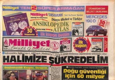Milliyet Halk Gazetesi 6 Ekim 1985 - Doğu Güvenliği İçin 60 Milyar GZ83748 - 1