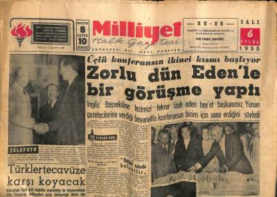 Milliyet Halk Gazetesi 6 Eylül 1955 - Mısır - İsrail Sınırında Yeni Çarpışmalar Oldu GZ109637 - 1