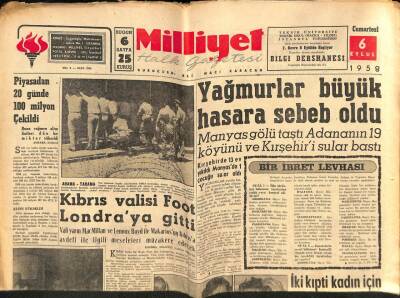 Milliyet Halk Gazetesi 6 Eylül 1958 - İki Lidya Müzesi Manisada Kuruluyor GZ79202 - 1