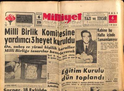Milliyet Halk Gazetesi 6 Eylül 1960 - Şefik İnan Robert Koleje Müdür Oldu GZ81177 - 1