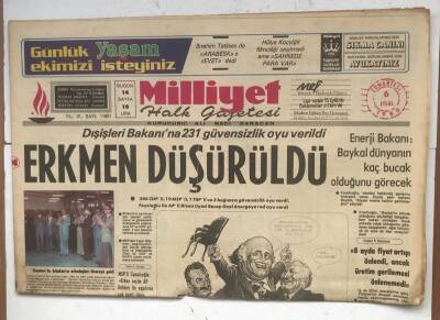 Milliyet Halk Gazetesi 6 Eylül 1980 - Sovyetler , Afganistanda Büyük Saldırıya Geçti GZ8249 - 1
