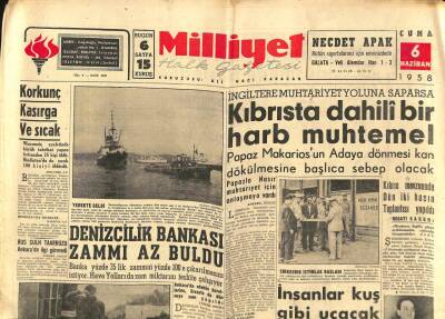 Milliyet Halk Gazetesi 6 Haziran 1958 - Denizcilik Bankası Zammı Az Buldu GZ88909 - 1