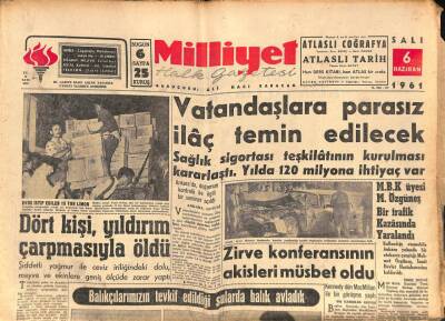 Milliyet Halk Gazetesi 6 Haziran 1961 - Trujilloyu Katleden General Diaz Öldürüldü GZ92762 - 1