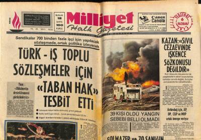 Milliyet Halk Gazetesi 6 Haziran 1974 - Türk-İş Toplu Sözleşmeler İçin Taban Hak Tesbit Etti GZ79190 - 1