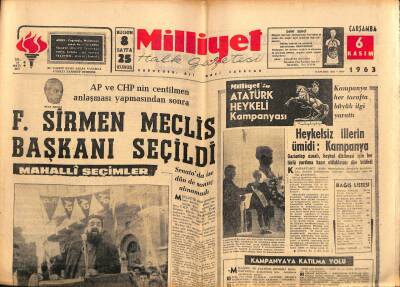 Milliyet Halk Gazetesi 6 Kasım 1963 - Türkiye Kupası 3. Tur Maçları Belli Oldu - CENTOnun Askeri Komitesi Toplandı GZ118549 - 1
