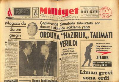 Milliyet Halk Gazetesi 6 Kasım 1965 - Magosada Durum Gergin - Liman Grevi Sona Erdi GZ118600 - 1