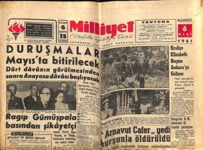 Milliyet Halk Gazetesi 6 Mart 1961 - Elizabeth Taylor Ölümle Mücadelede GZ76217 - 1