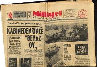 Milliyet Halk Gazetesi 6 Mart 1970 - Jandarma Tirol Çeken 4 Motora Ateş Açtı GZ79156 - 1