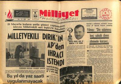 Milliyet Halk Gazetesi 6 Mayıs 1966 - Milletvekili Dirikİn APden İhracı İstendi GZ70562 - 2