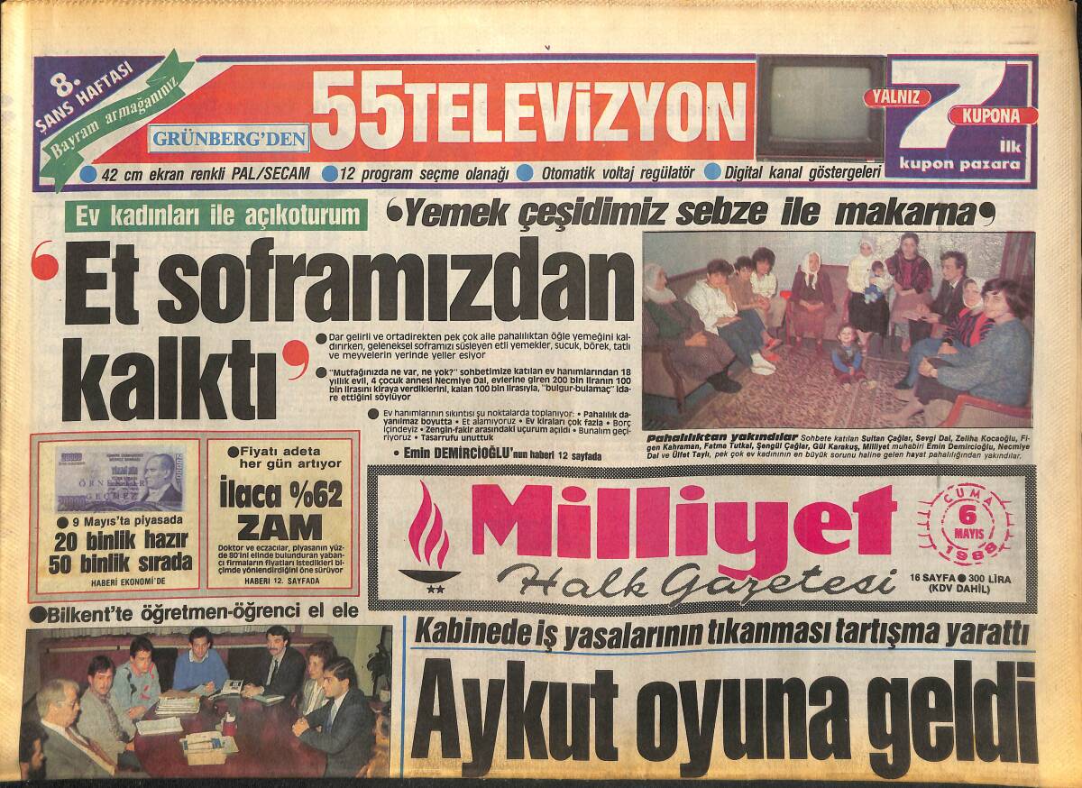 Milliyet Halk Gazetesi 6 Mayıs 1988 - MİT Raporu Özal'da - Naim Süleymanoğlu İçin Sofya'da Büyük Pazarlık GZ133003 - 1