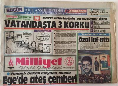 Milliyet Halk Gazetesi 6 Nisan 1986 - Yunanlı Bakan Meydan Okudu Egede Ateş Çemberi GZ26680 - 1