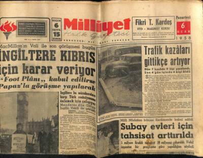 Milliyet Halk Gazetesi 6 Ocak 1958 - Hillary Kutuptan Dün Uçakla Ayrıldı GZ74462 - 1