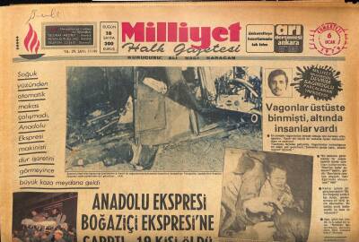 Milliyet Halk Gazetesi 6 Ocak 1979 - Anadolu Ekspresi Boğaziçi Ekspresine Çaptı 19 Ölü GZ85928 - 1