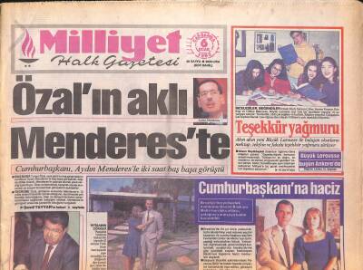 Milliyet Halk Gazetesi 6 Ocak 1993 - Cumhurbaşkanı Özal , Aydın Menderesle İki Saat Başbaşa Görüştü GZ119442 - 1