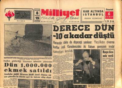 Milliyet Halk Gazetesi 6 Şubat 1956 - Günaltay , İktidara Şiddetle Hücum Etti - Hamit Şevket Dün İthamları Cevaplandırdı GZ93563 - 1
