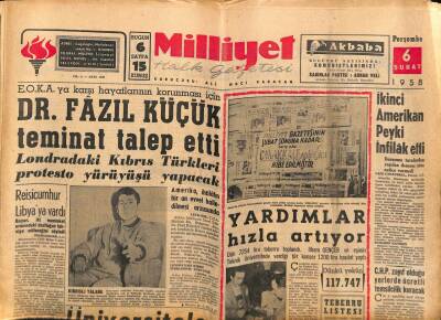 Milliyet Halk Gazetesi 6 Şubat 1958 - İkinci Amerikan Peyki İnfilak Etti GZ88789 - 1